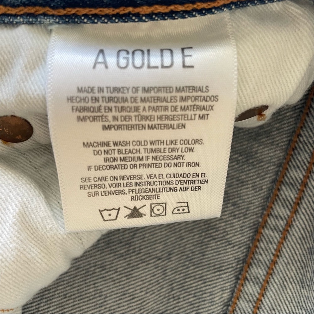 Agolde 90’s Pinch Waist High Rise Women's Blue Straight Leg Jeans Button up - Picture 5 of 15